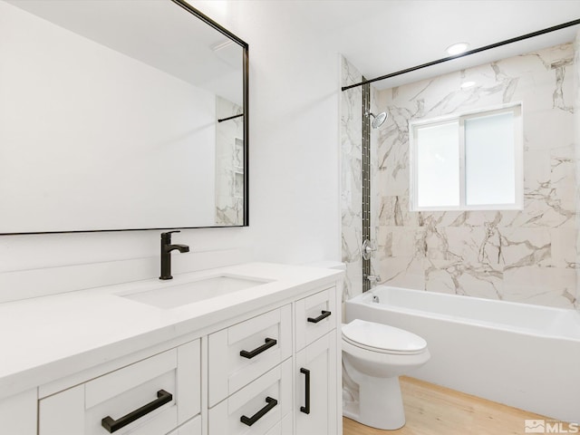 421 Edgewood Dr, Stateline, NV 89449 - full bath with vanity, toilet, shower / bathtub combination, and wood finished floors