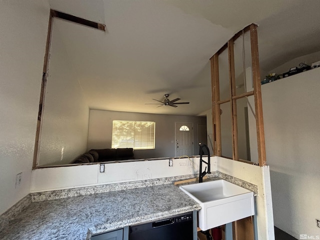 6515 Galice Ct, Sun Valley, NV 89433 - kitchen with dishwasher, a sink, and ceiling fan