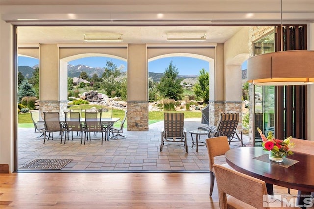 6645 De Chardin Ln, Reno, NV 89511 - interior space with a mountain view, wood finished floors, and healthy amount of natural light
