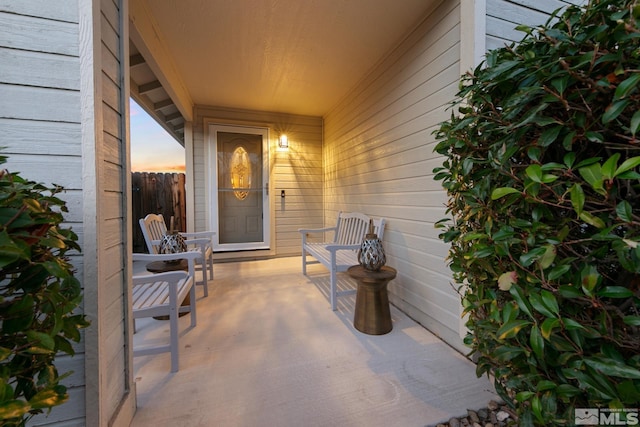 property entrance with fence