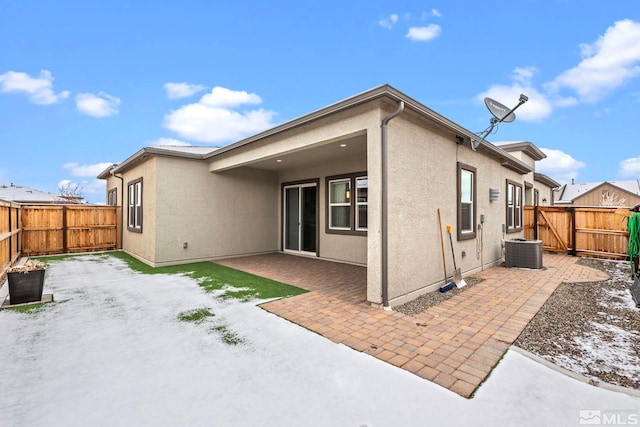 7393 Oakmont Ln, Sparks, NV 89441 - rear view of property with stucco siding, a fenced backyard, and a patio