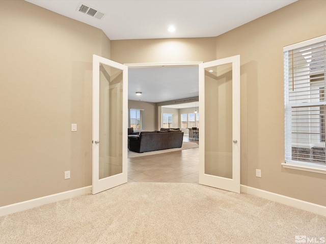 11641 Vista Park Dr, Sparks, NV 89441 - unfurnished room featuring french doors, carpet flooring, baseboards, and recessed lighting