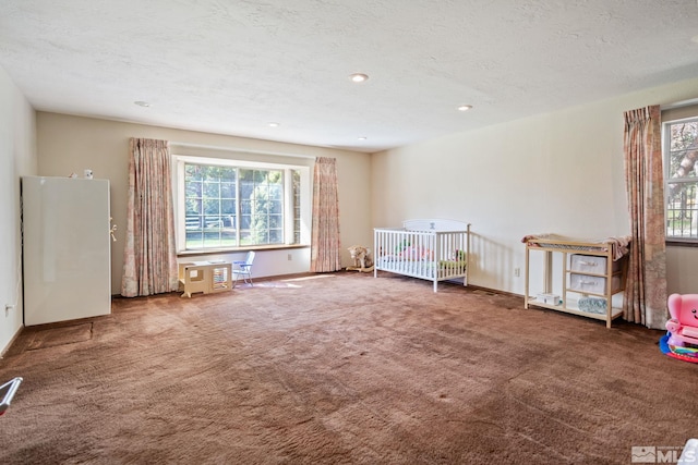 2266 W Washington St, Carson City, NV 89703 - unfurnished bedroom featuring multiple windows, carpet floors, a textured ceiling, baseboards, and recessed lighting