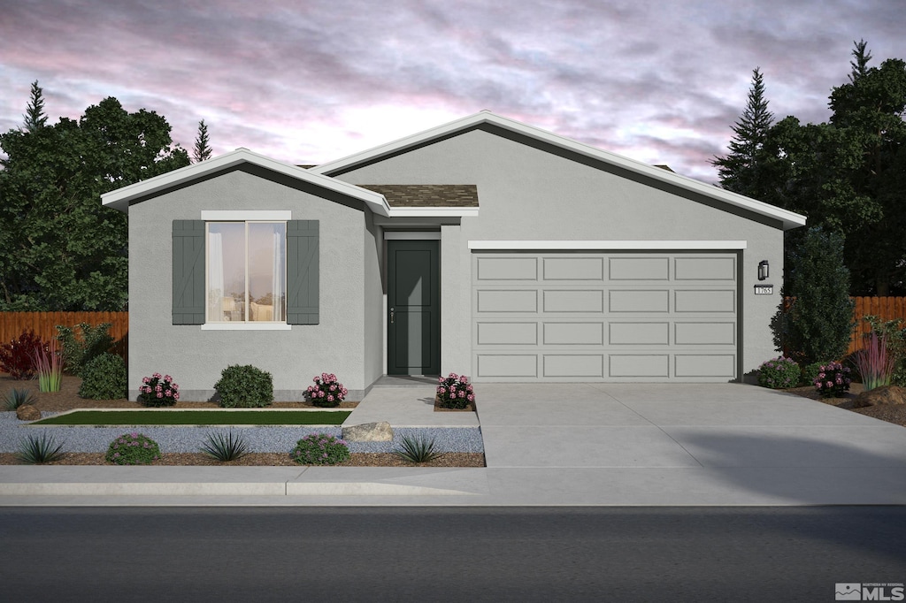 720 Kess Way Lot 82, Reno, NV 89506 - ranch-style home featuring stucco siding, concrete driveway, fence, and an attached garage