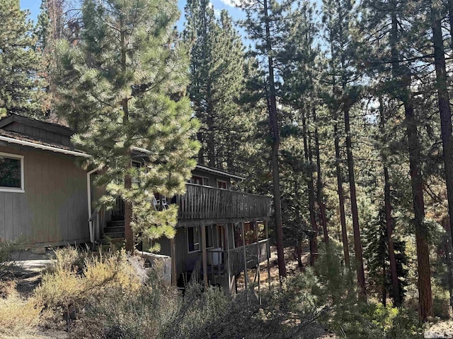 255 Sherwood Ct, Stateline, NV 89449 - view of property exterior with stairs and a deck
