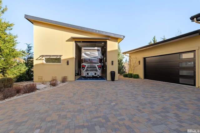 view of garage