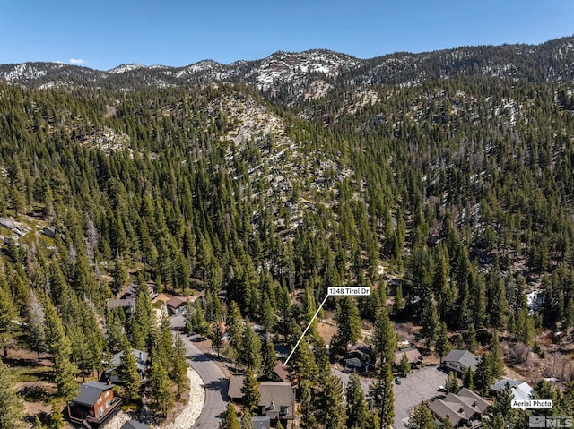 1348 Tirol Dr, Incline Village, NV 89451 - aerial overview of property's location with a heavily wooded area and mountains