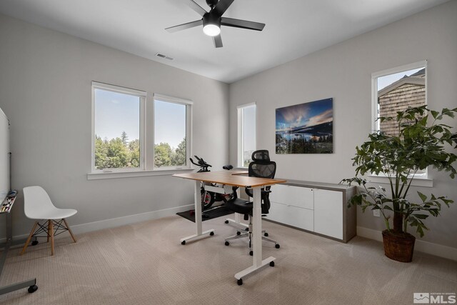 2375 N Harbor Cir, Reno, NV 89519 - office space featuring baseboards, light colored carpet, and a ceiling fan