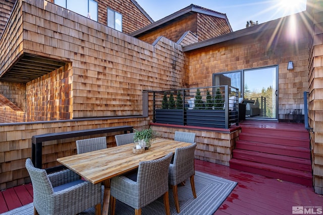 2375 N Harbor Cir, Reno, NV 89519 - wooden terrace with outdoor dining area