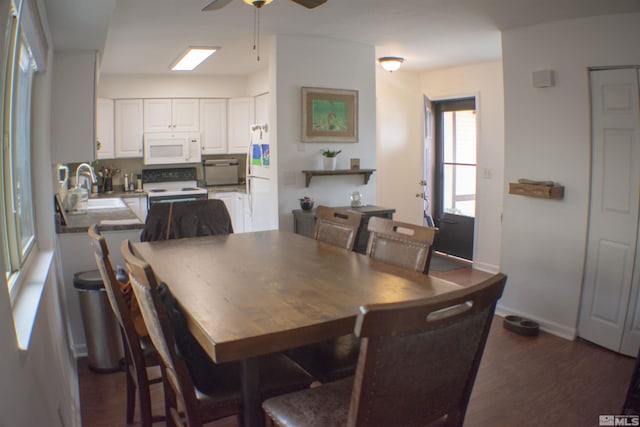 1754 Pinewood Dr Unit 14, Minden, NV 89423 - dining space with a ceiling fan and dark wood-style floors