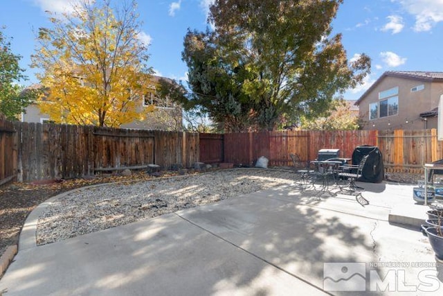 view of patio with a fenced backyard
