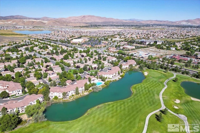 6140 Ingleston Dr Unit 525, Sparks, NV 89436 - aerial overview of property's location with nearby suburban area, a water and mountain view, and a local golf course