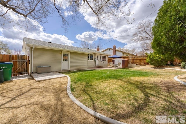rear view of house featuring a patio area and entry steps