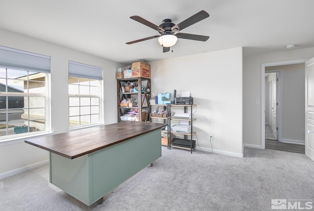 261 Brent St, Fallon, NV 89406 - office space with carpet flooring, a ceiling fan, and baseboards
