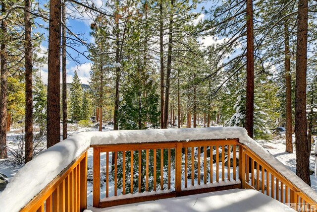 114 Angora Ct Unit A, Zephyr Cove, NV 89448 - view of snow covered deck