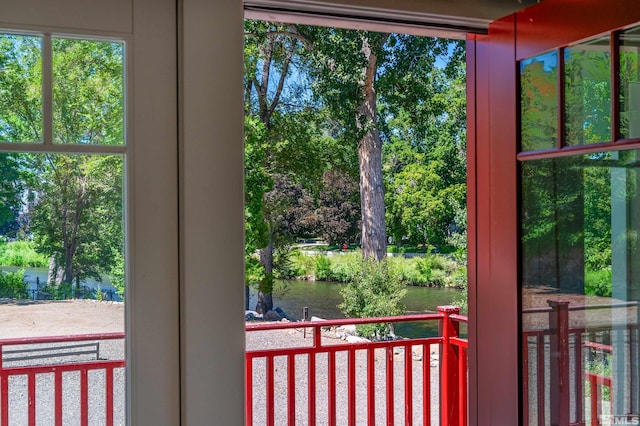 600 Island Ave, Reno, NV 89501 - doorway to outside with a water view and view of scattered trees
