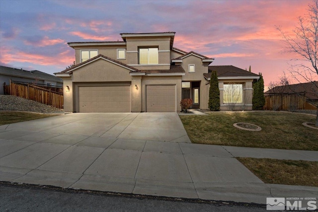 6131 Axis Dr, Sparks, NV 89436 - traditional-style home featuring stucco siding, concrete driveway, roof mounted solar panels, and a garage
