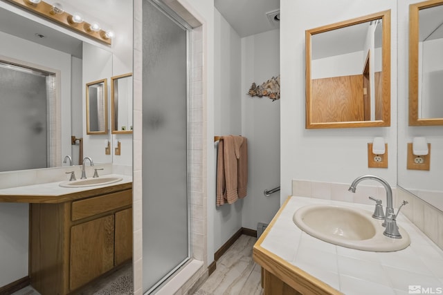 335 Ski Way Unit 313, Incline Village, NV 89451 - bathroom featuring a stall shower and two vanities