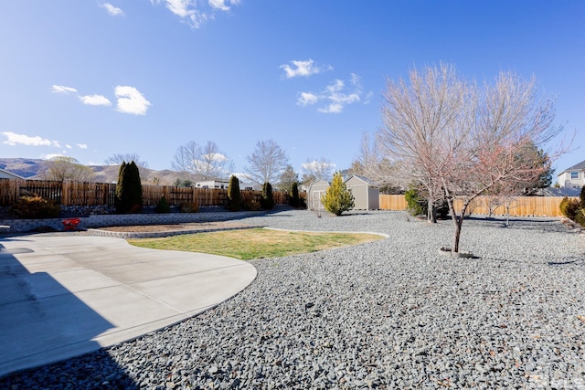 1056 Greenwing Dr, Sparks, NV 89441 - fenced backyard featuring a storage unit, an outbuilding, and a patio