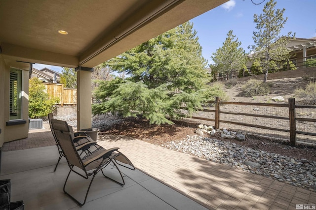 view of patio featuring a fenced backyard