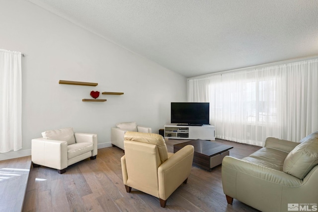 920 Pinebrook Rd, Reno, NV 89509 - living area with lofted ceiling, a textured ceiling, and wood finished floors