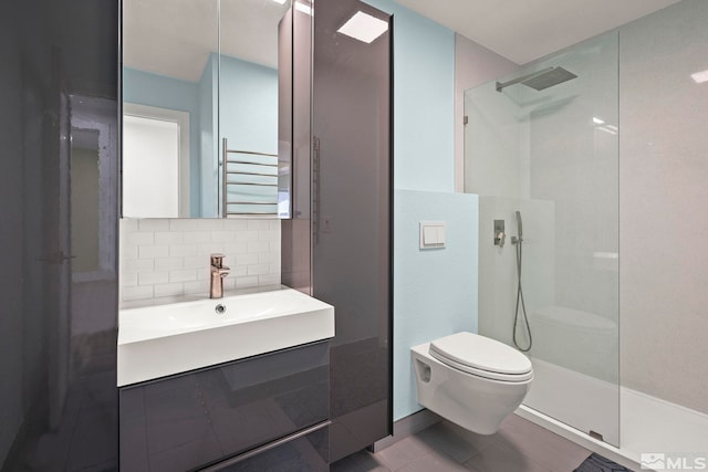 920 Pinebrook Rd, Reno, NV 89509 - bathroom with toilet, walk in shower, decorative backsplash, and vanity