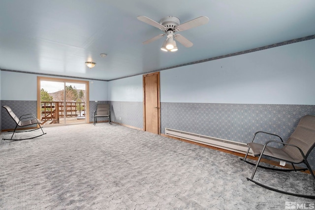 15290 Cherrywood Dr, Reno, NV 89511 - unfurnished room featuring a wainscoted wall, wallpapered walls, and ceiling fan