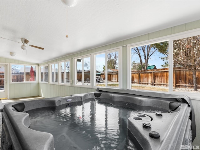 286 Woodlake Cir, Dayton, NV 89403 - game room with a hot tub, healthy amount of natural light, a ceiling fan, and lofted ceiling