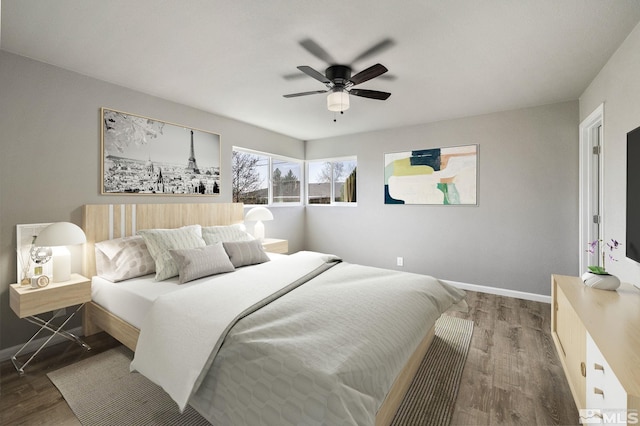 3390 Cashill Blvd, Reno, NV 89509 - bedroom with wood finished floors, baseboards, and ceiling fan
