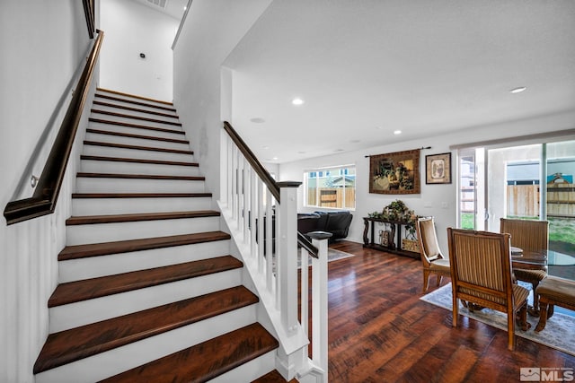 2248 Musselshell Dr, Sparks, NV 89436 - staircase featuring wood finished floors, recessed lighting, and baseboards