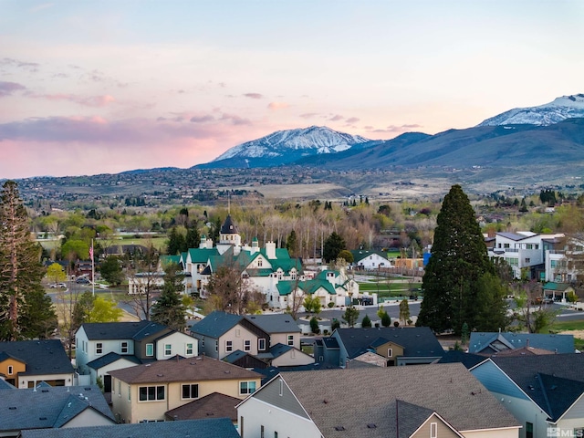 5424 Side Saddle Trl, Reno, NV 89511 - aerial view at dusk of a mountain view and a residential view