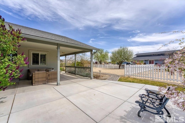 2875 Waegle Way, Fernley, NV 89408 - view of patio / terrace featuring fence and an outdoor hangout area