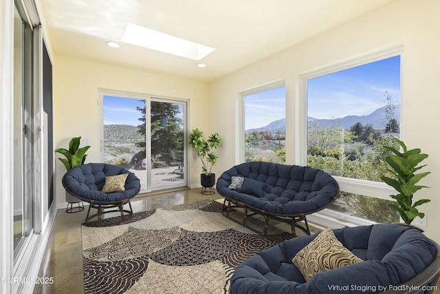 15900 Curtis Ln, Reno, NV 89511 - sunroom / solarium featuring a mountain view and a skylight