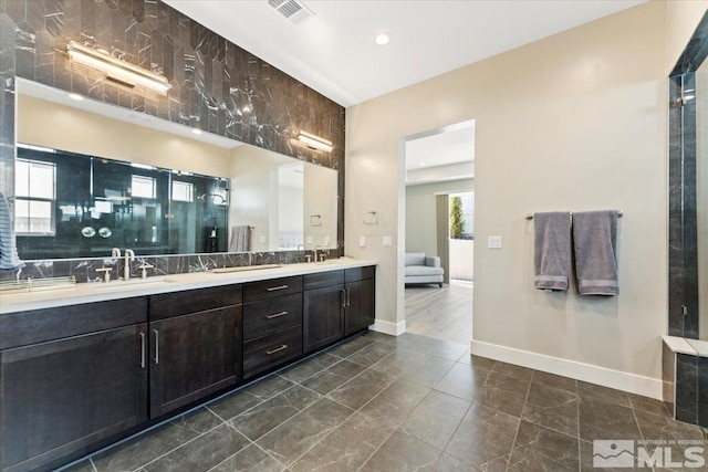 6103 S Pleasant Oak Trl, Reno, NV 89511 - full bath featuring double vanity, recessed lighting, and baseboards