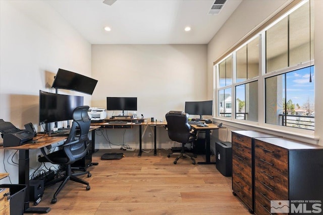 6103 S Pleasant Oak Trl, Reno, NV 89511 - office area featuring light wood-style floors and recessed lighting