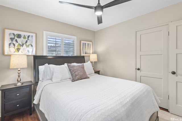 823 Arbutus St, Reno, NV 89509 - bedroom featuring wood finished floors and a ceiling fan