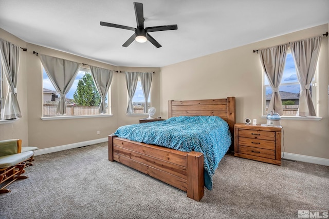 16885 Majestic View Dr, Reno, NV 89521 - bedroom with carpet, baseboards, and a ceiling fan