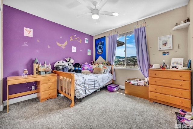 16885 Majestic View Dr, Reno, NV 89521 - carpeted bedroom with baseboards and ceiling fan