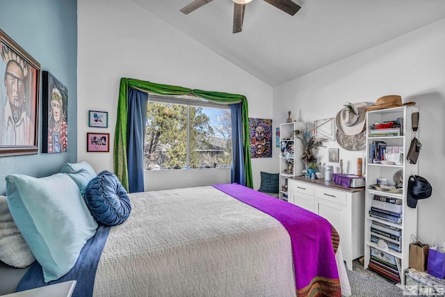 40 Condor Cir, Carson City, NV 89701 - bedroom featuring lofted ceiling, carpet flooring, and a ceiling fan