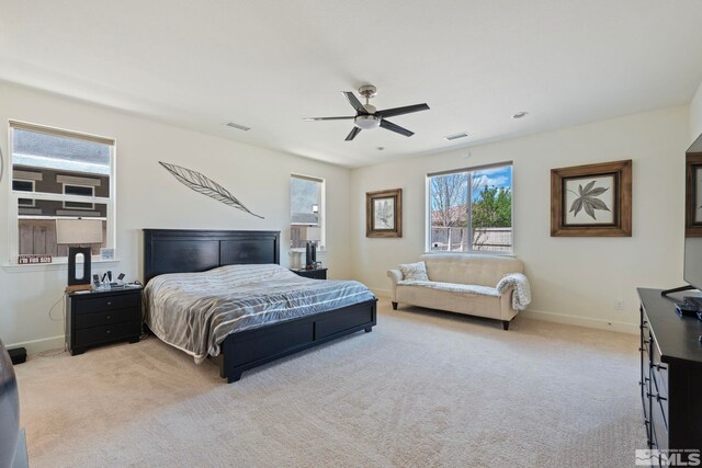 1845 Fledge Creek Dr, Reno, NV 89521 - bedroom featuring carpet flooring, baseboards, and ceiling fan