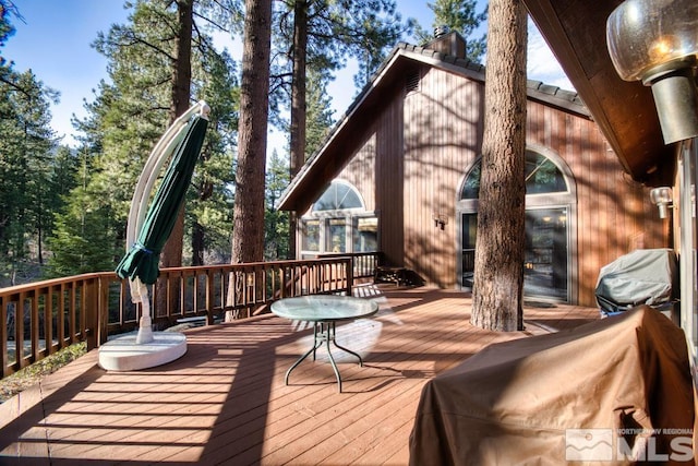 1300 Douglas Fir Dr, Reno, NV 89511 - wooden terrace with a grill