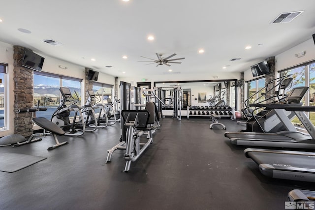 3335 Show Jumper, Reno, NV 89521 - workout area featuring recessed lighting and a ceiling fan