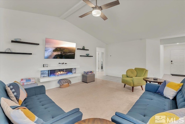 286 Greywall Ct, Dayton, NV 89403 - carpeted living area featuring ceiling fan and a glass covered fireplace