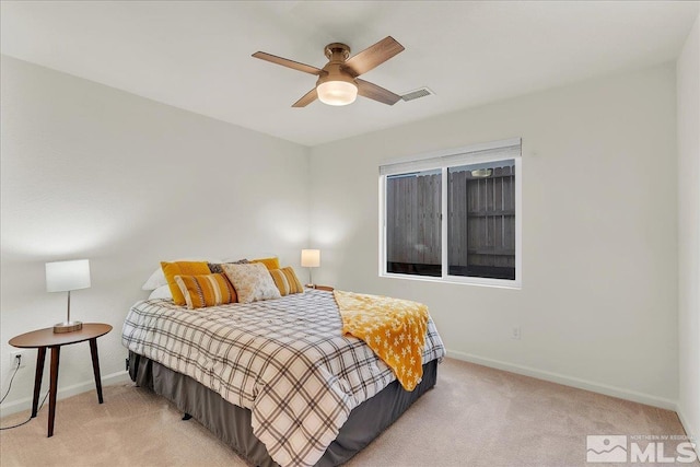 286 Greywall Ct, Dayton, NV 89403 - bedroom featuring baseboards, light colored carpet, and a ceiling fan