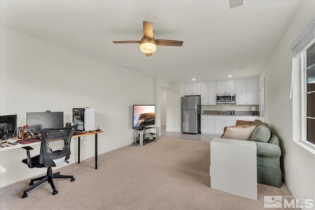 286 Greywall Ct, Dayton, NV 89403 - home office with light colored carpet and ceiling fan