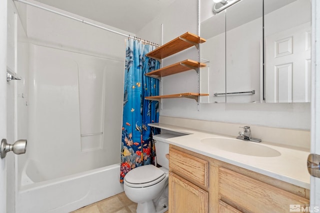 846 Long Valley Rd, Gardnerville, NV 89460 - bathroom with toilet, vanity, shower / tub combo with curtain, and tile patterned flooring