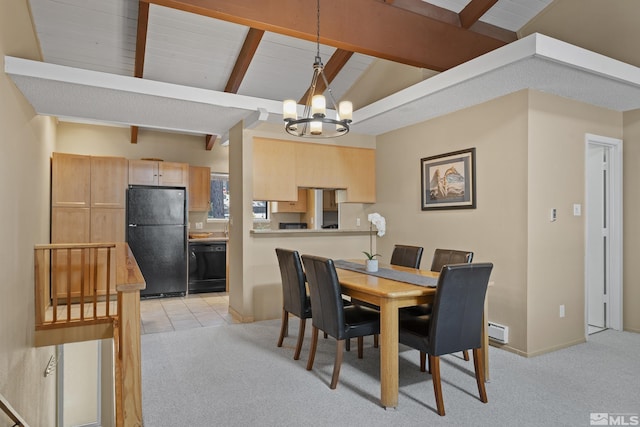 321 Ski Way Unit 148, Incline Village, NV 89451 - dining area featuring a chandelier, light colored carpet, and baseboards