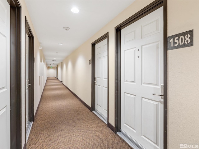 200 W 2nd Unit 1508, Reno, NV 89501 - hallway with carpet floors, baseboards, and recessed lighting