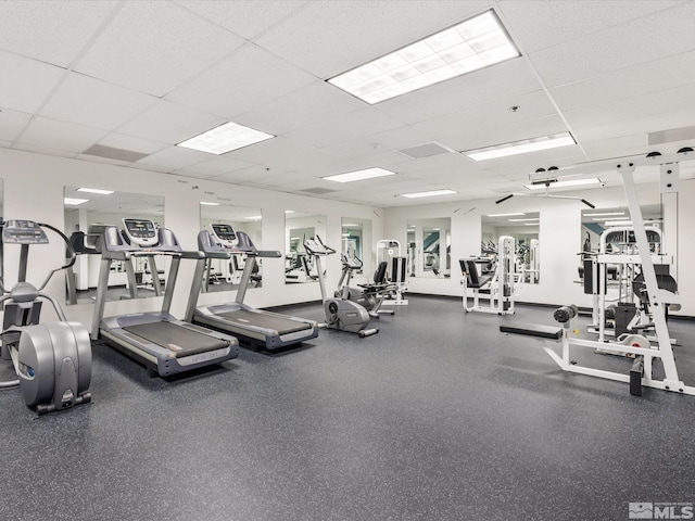 200 W 2nd Unit 1104, Reno, NV 89501 - workout area featuring a paneled ceiling