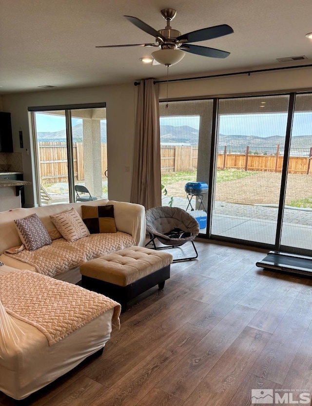 2269 Millville Dr, Sparks, NV 89441 - living area with ceiling fan and wood finished floors